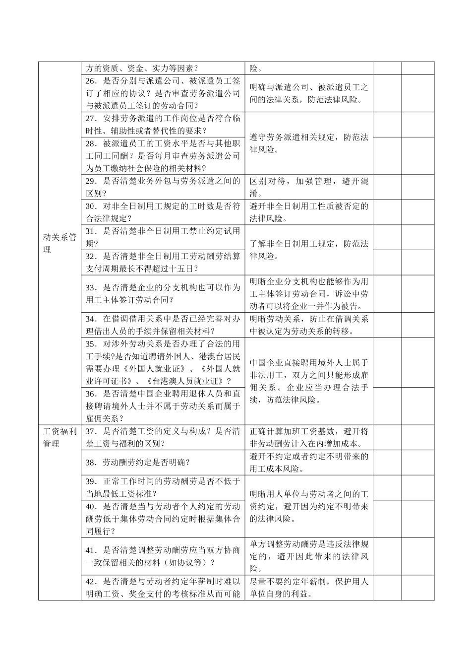 企业劳动法律风险体检表_第3页