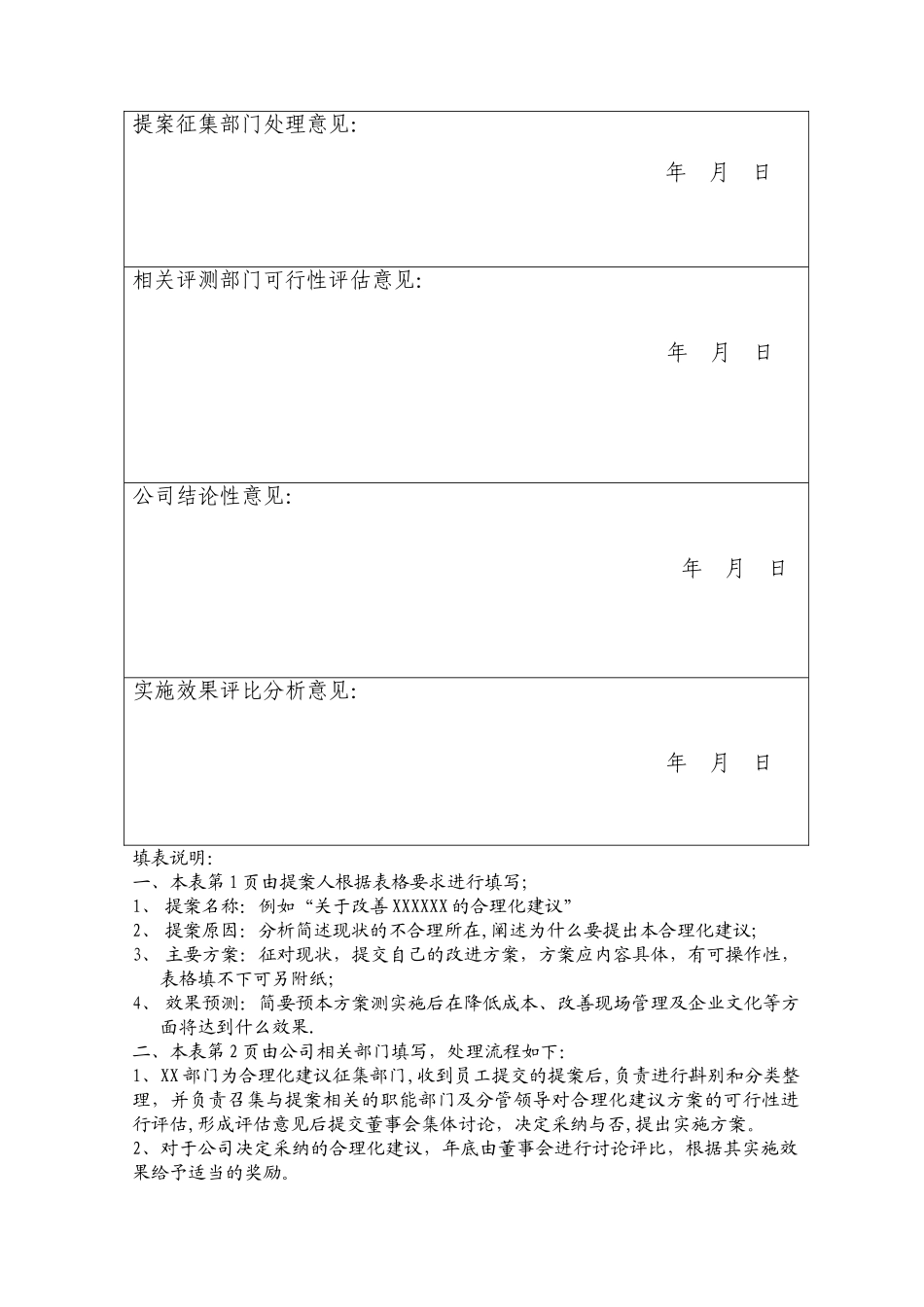 企业员工公司合理化建议提案征集表_第2页