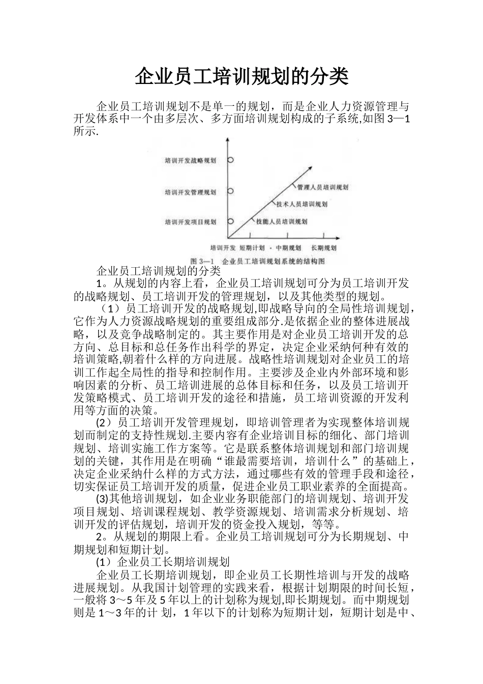 企业员工培训规划的分类_第1页