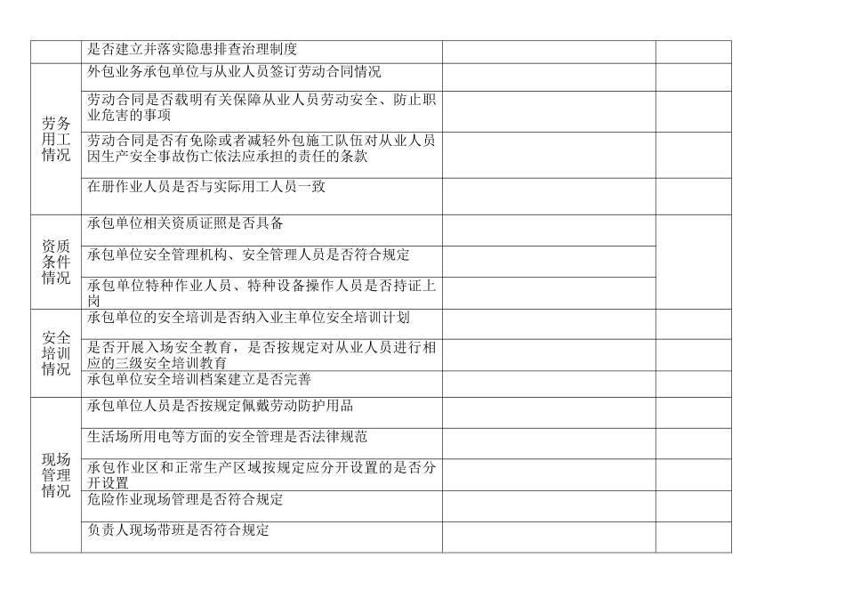 企业外包业务安全生产专项检查表_第2页