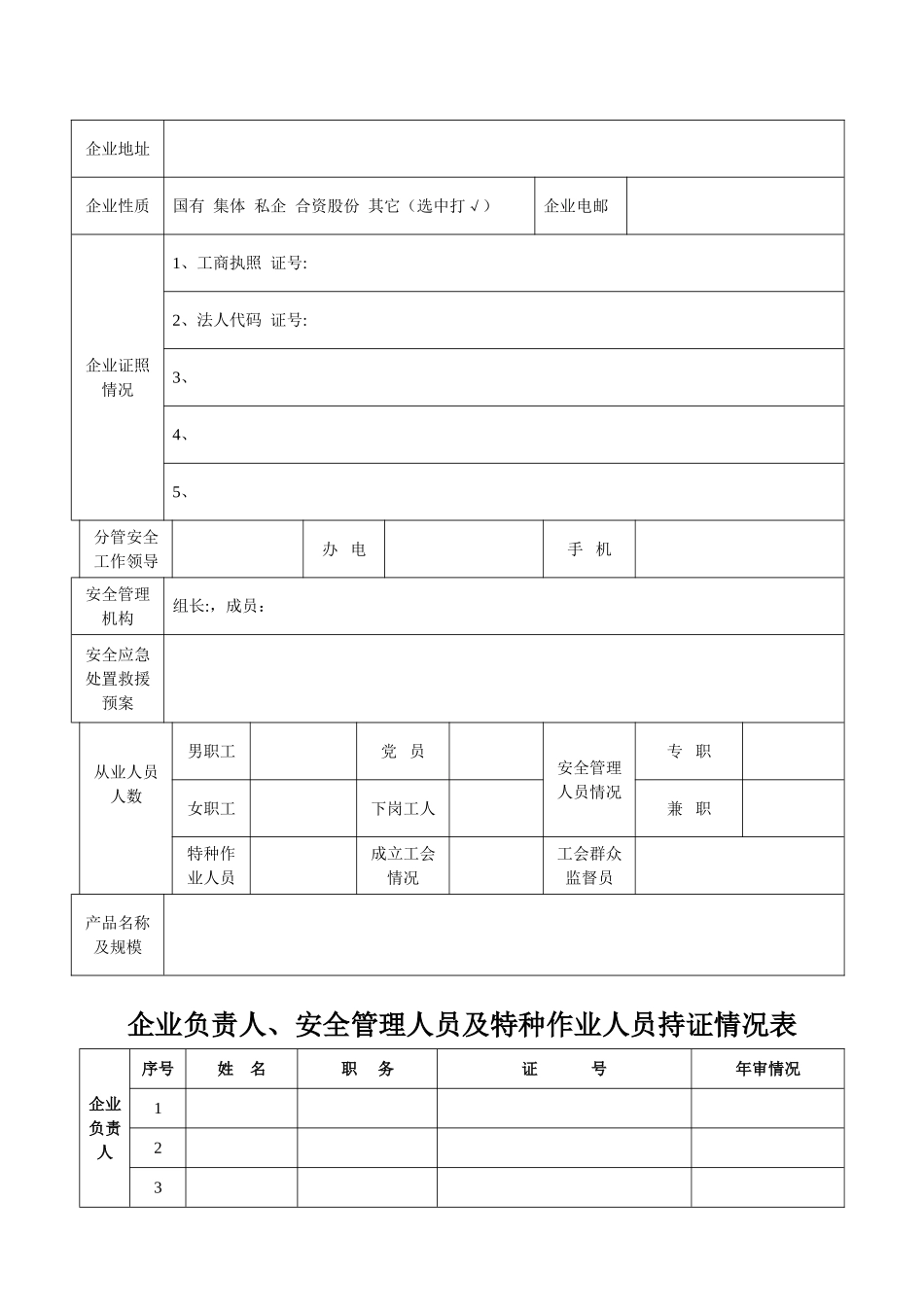 企业安全基础台账表_第2页