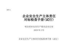 企业安全生产主体责任对标检查手册