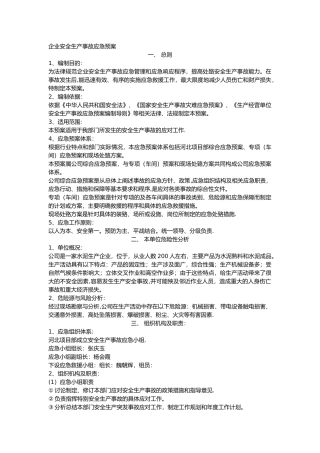 企业安全生产应急预案25119