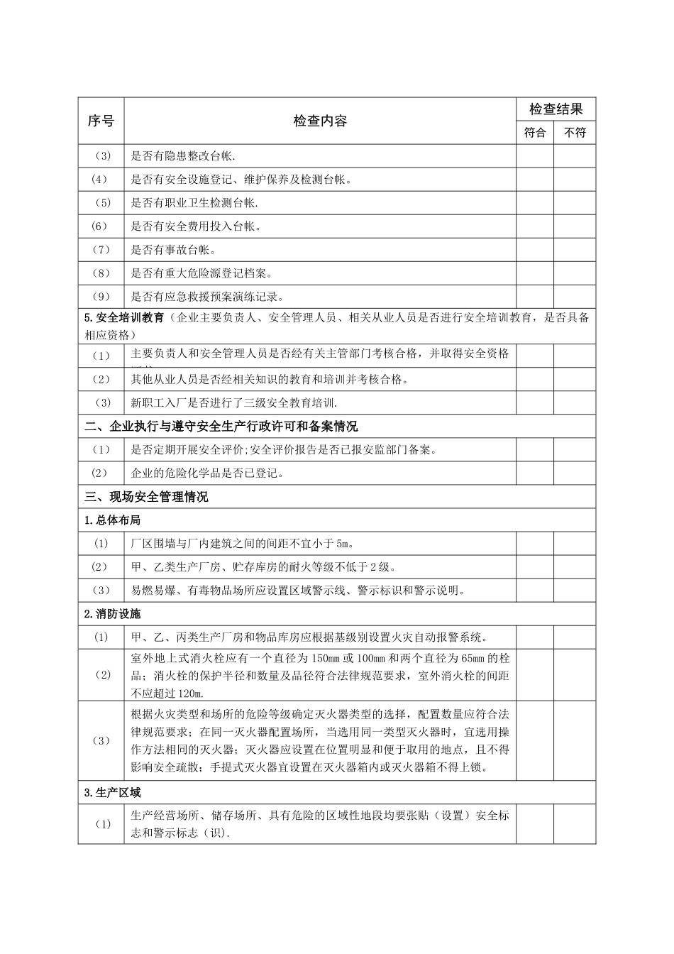 企业安全生产检查记录表_第2页
