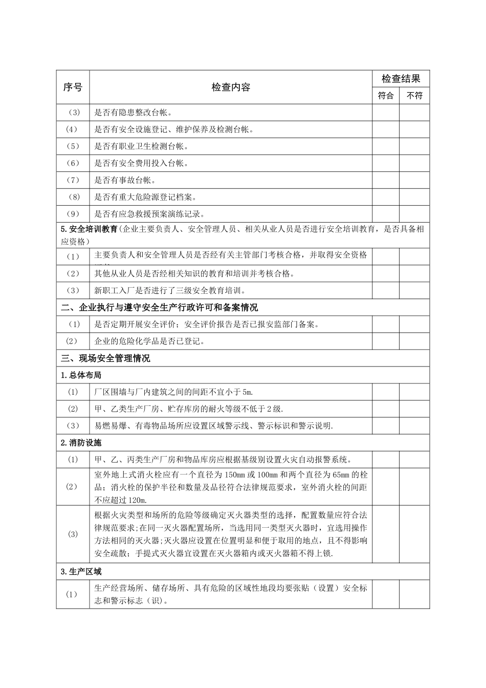 企业安全生产检查记录表90292_第2页