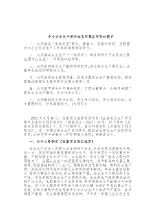 企业安全生产责任体系五落实五到位规定96283