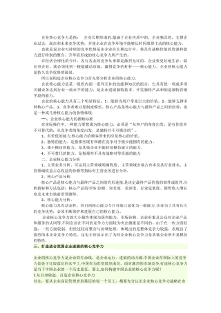 企业战略管理核心能力分析