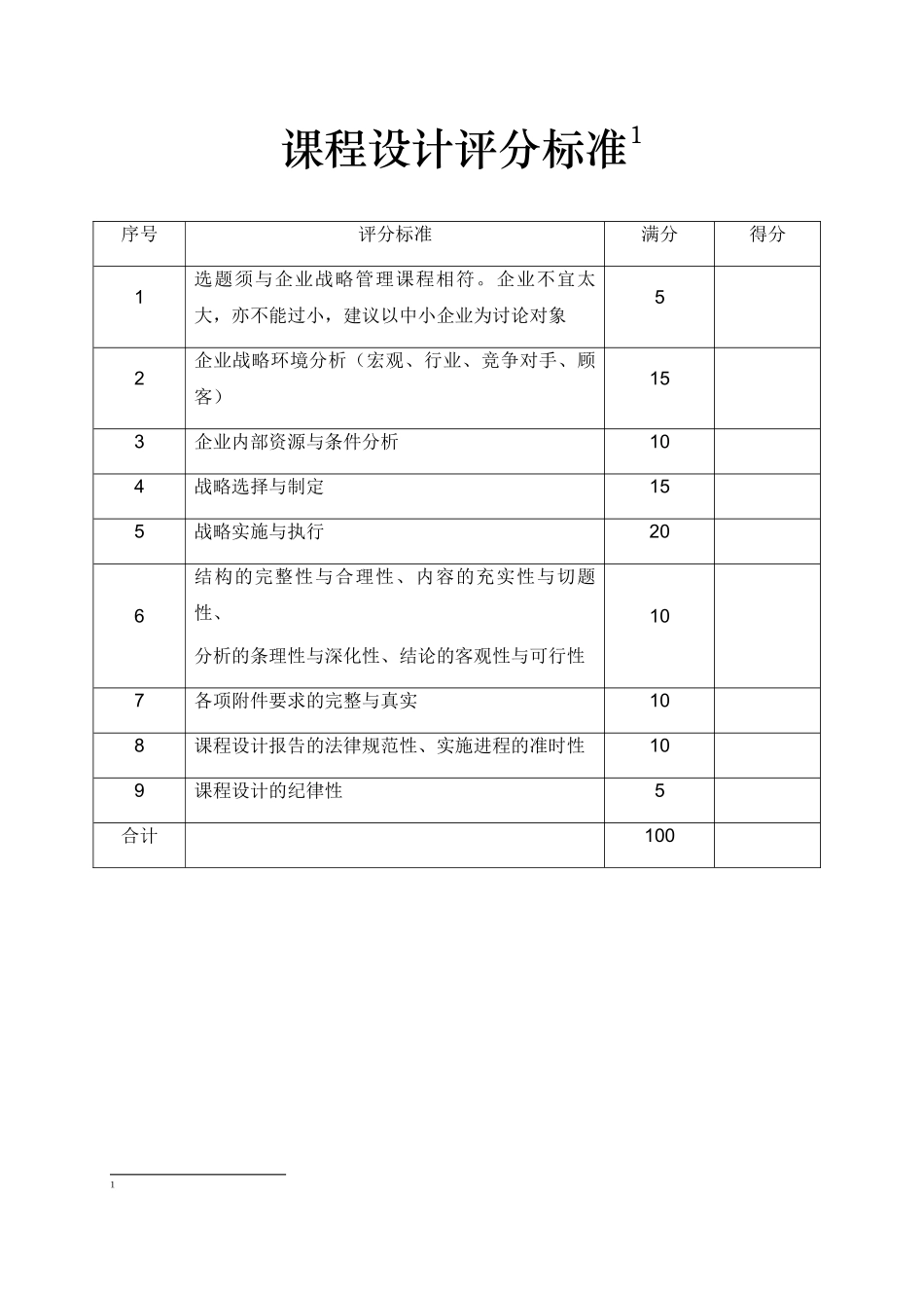 企业战略管理课程设计报告_第2页