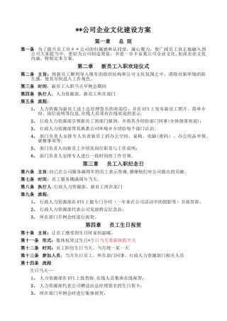 企业文化全套建设方案
