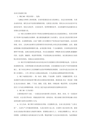 企业文化建设方案-企业文化方案