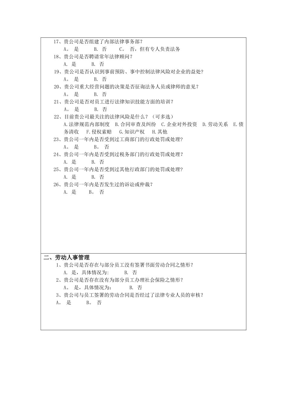 企业法律体检表_第2页