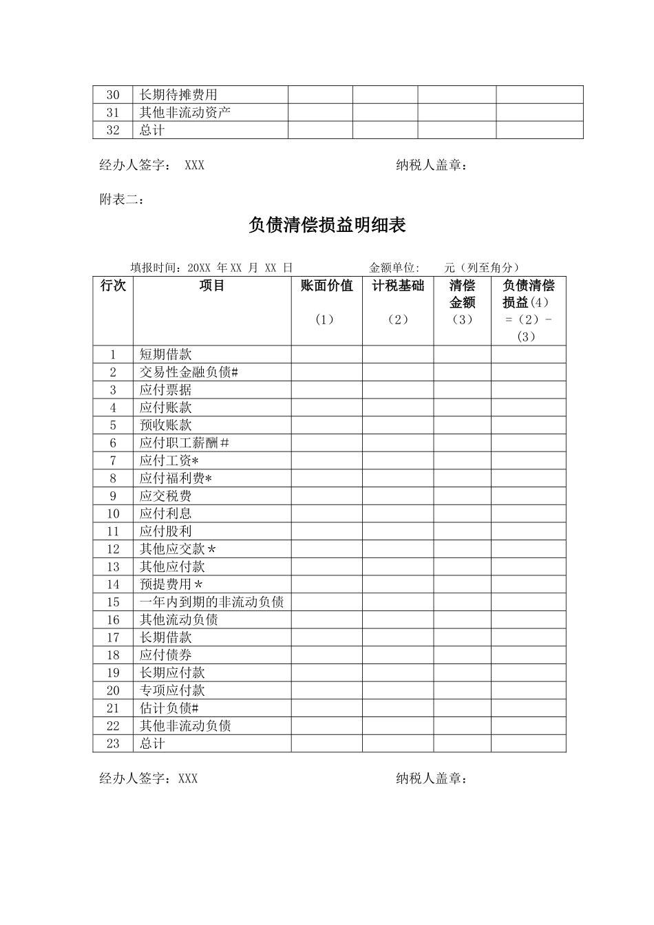 企业清算所得税申请表_第3页