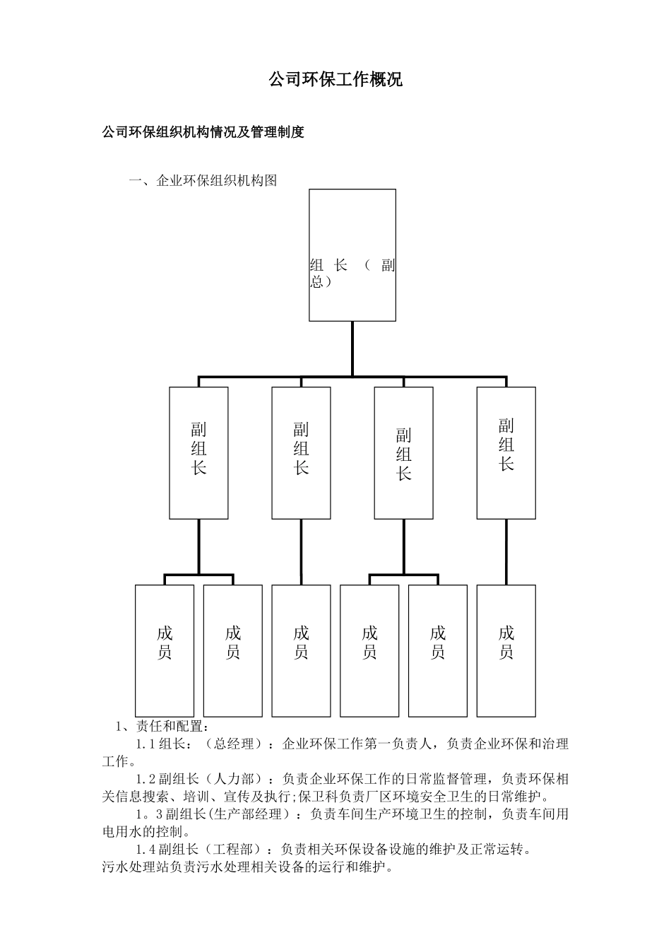 企业环保组织机构情况及管理制度_第1页