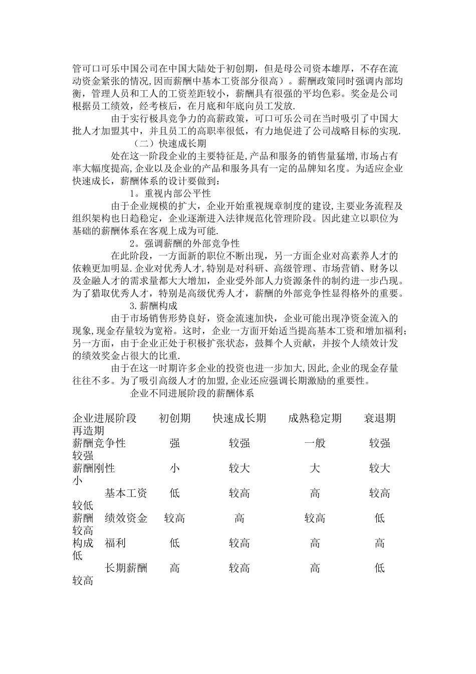 企业生命周期的不同阶段的薪酬策略_第2页