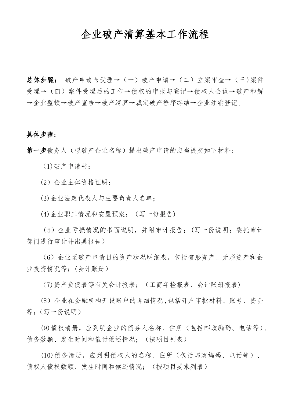 企业破产清算基本流程_第1页