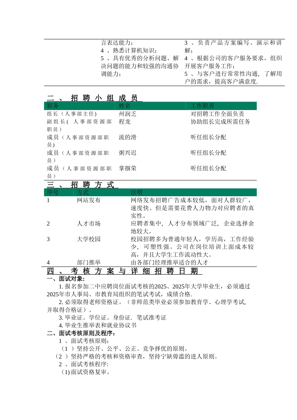 企业管理招聘计划书_第3页