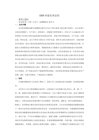 企业经营模拟沙盘实训总结