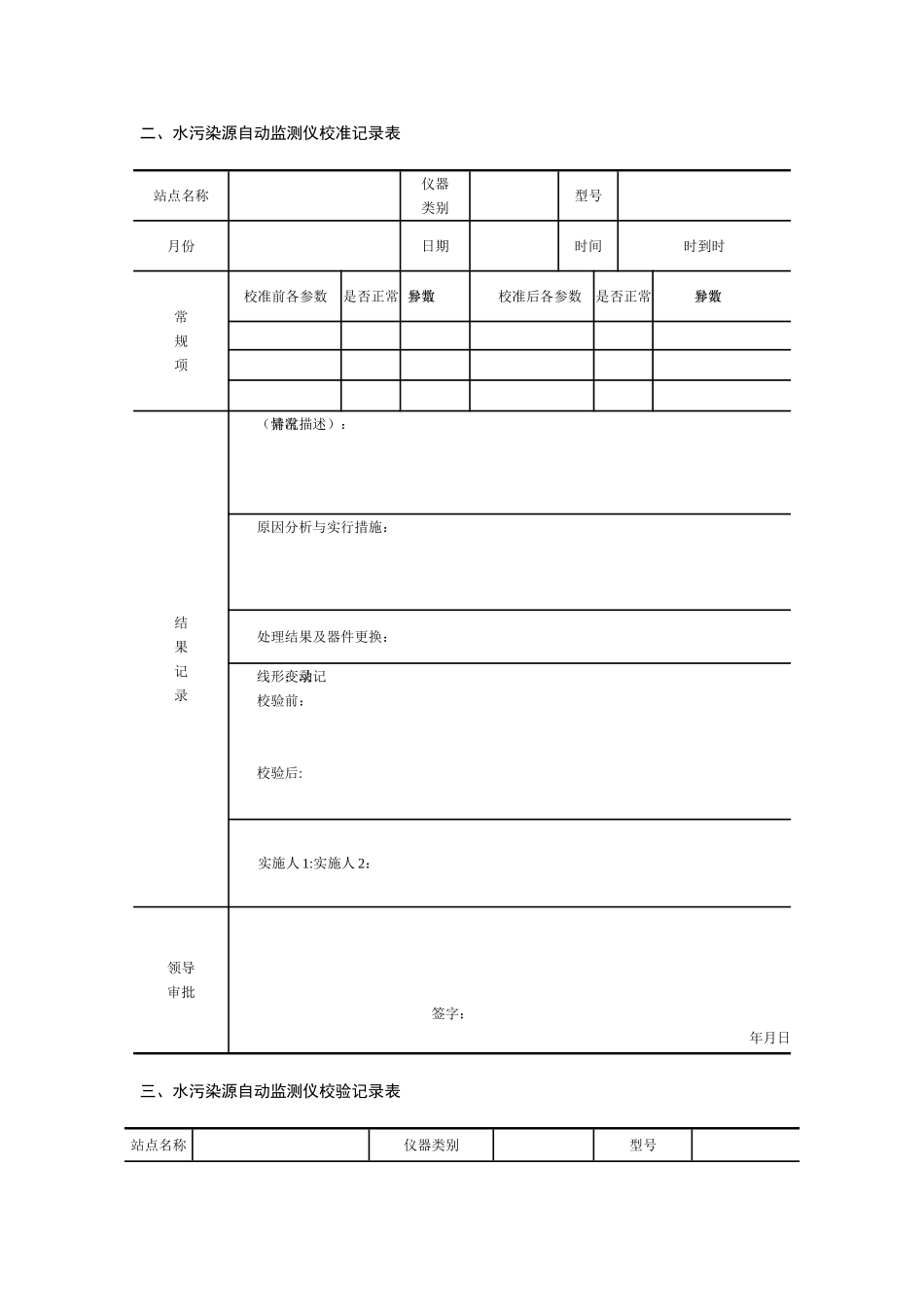 企业自动监测设备运行与维护记录表_第2页