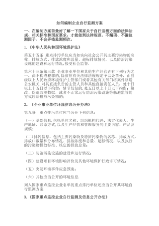 企业自行监测方案