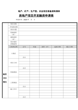 企业融资申请表