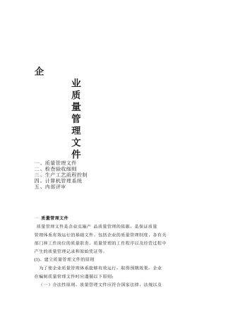 企业质量管理文件