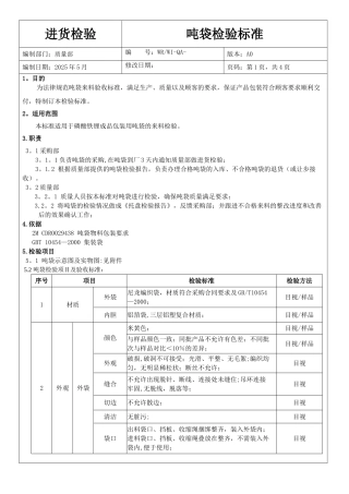 企业质量部吨袋检验标准