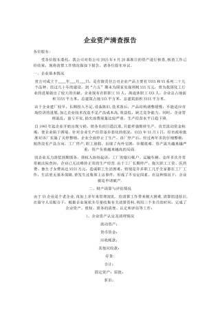企业资产清查报告