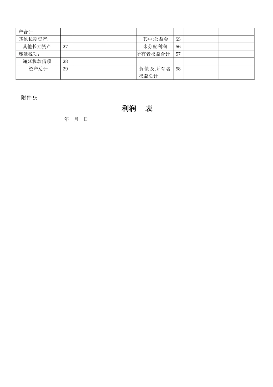 企业资产负债表和损益表模板_第2页