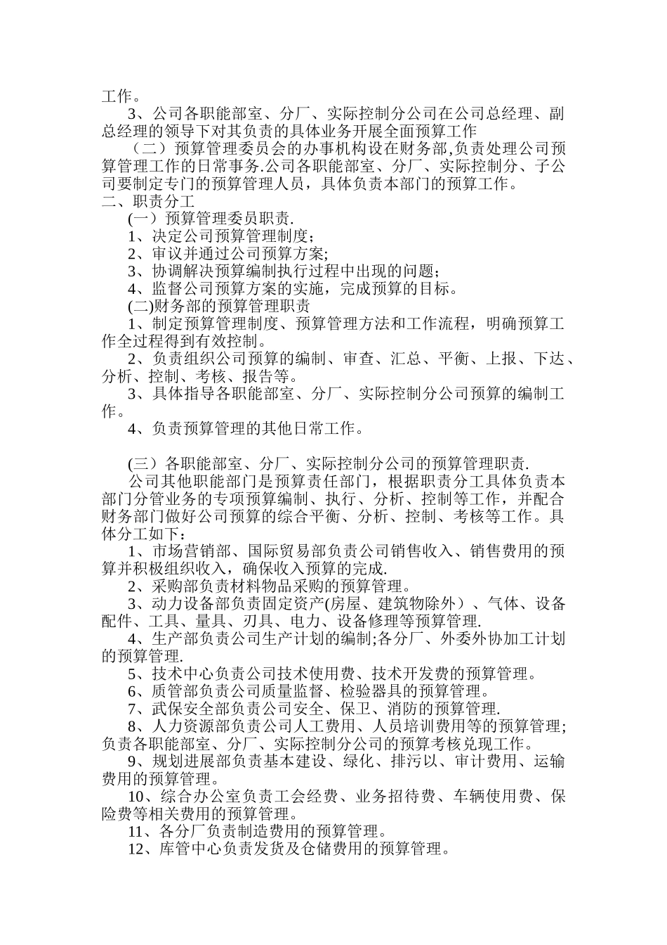 企业预算管理制度10100_第2页