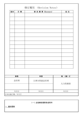 企划部人员岗位职责