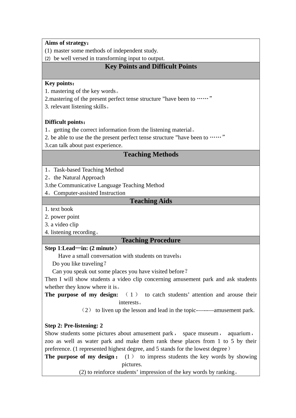 优秀全英文教案模板_第3页