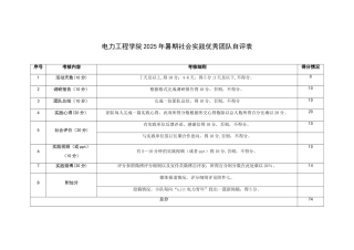 优秀团队自评表