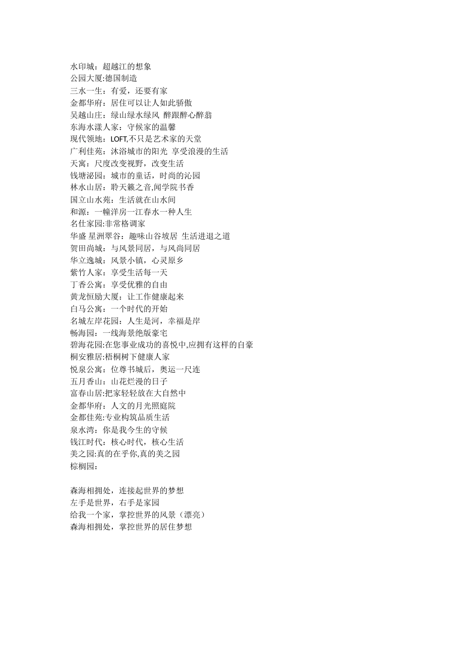 优秀地产项目SLOGAN参考_第3页