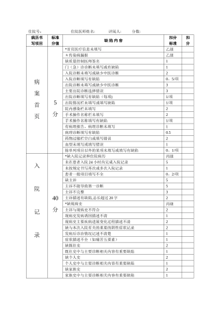 优秀病历评价表