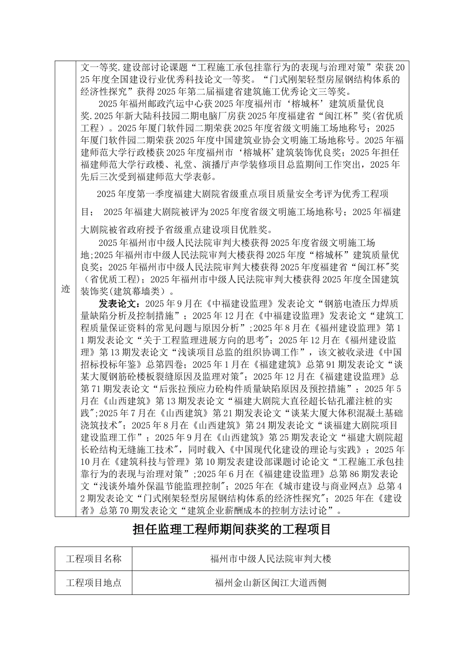 优秀监理工程师申报表_第2页