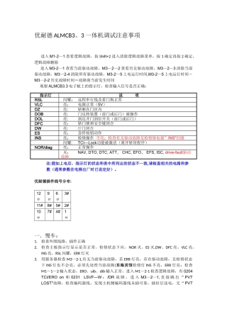 优耐德ALMCB3.3调试注意事项