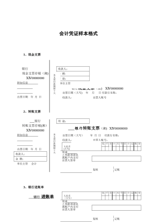 会计中各种原始凭证样图