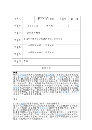 会计基础-会计账簿概述