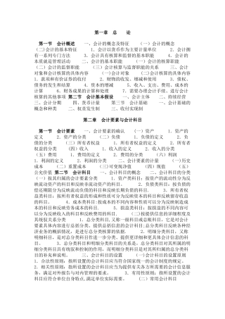 会计基础知识要点笔记总结