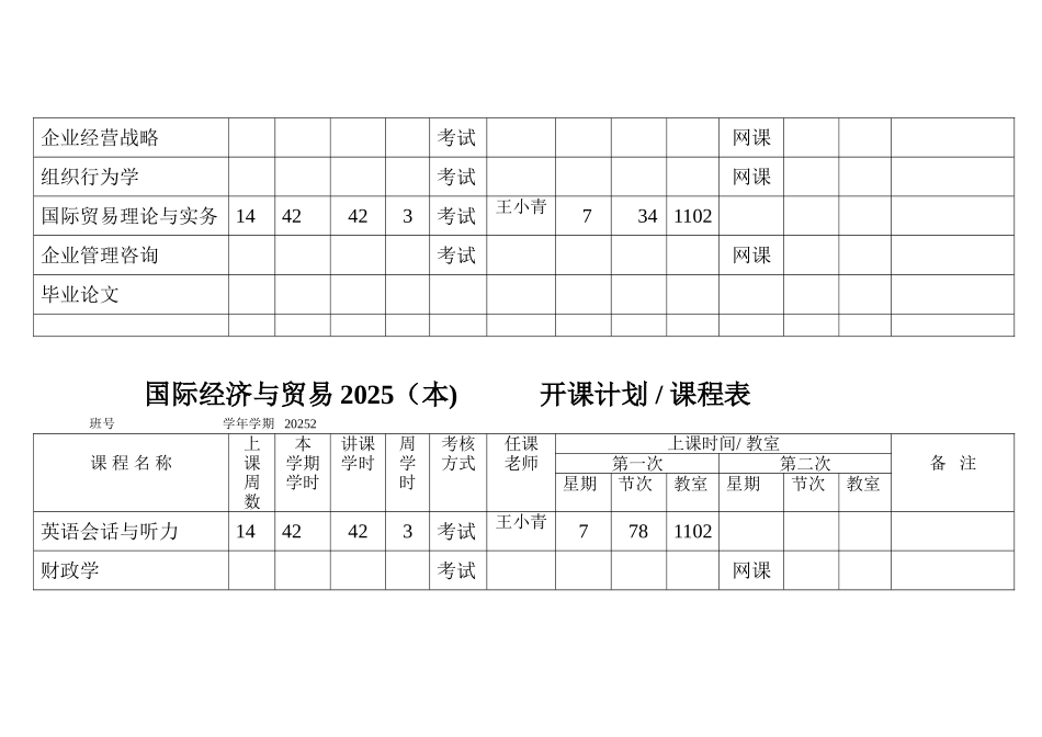 会计学本开课计划课程表_第3页