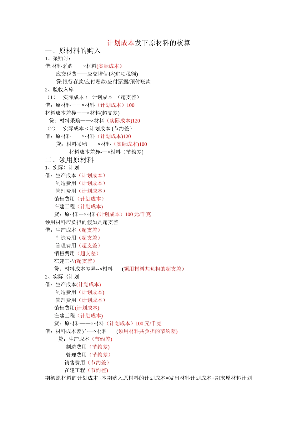 会计学计划成本法下原材料的核算_第1页