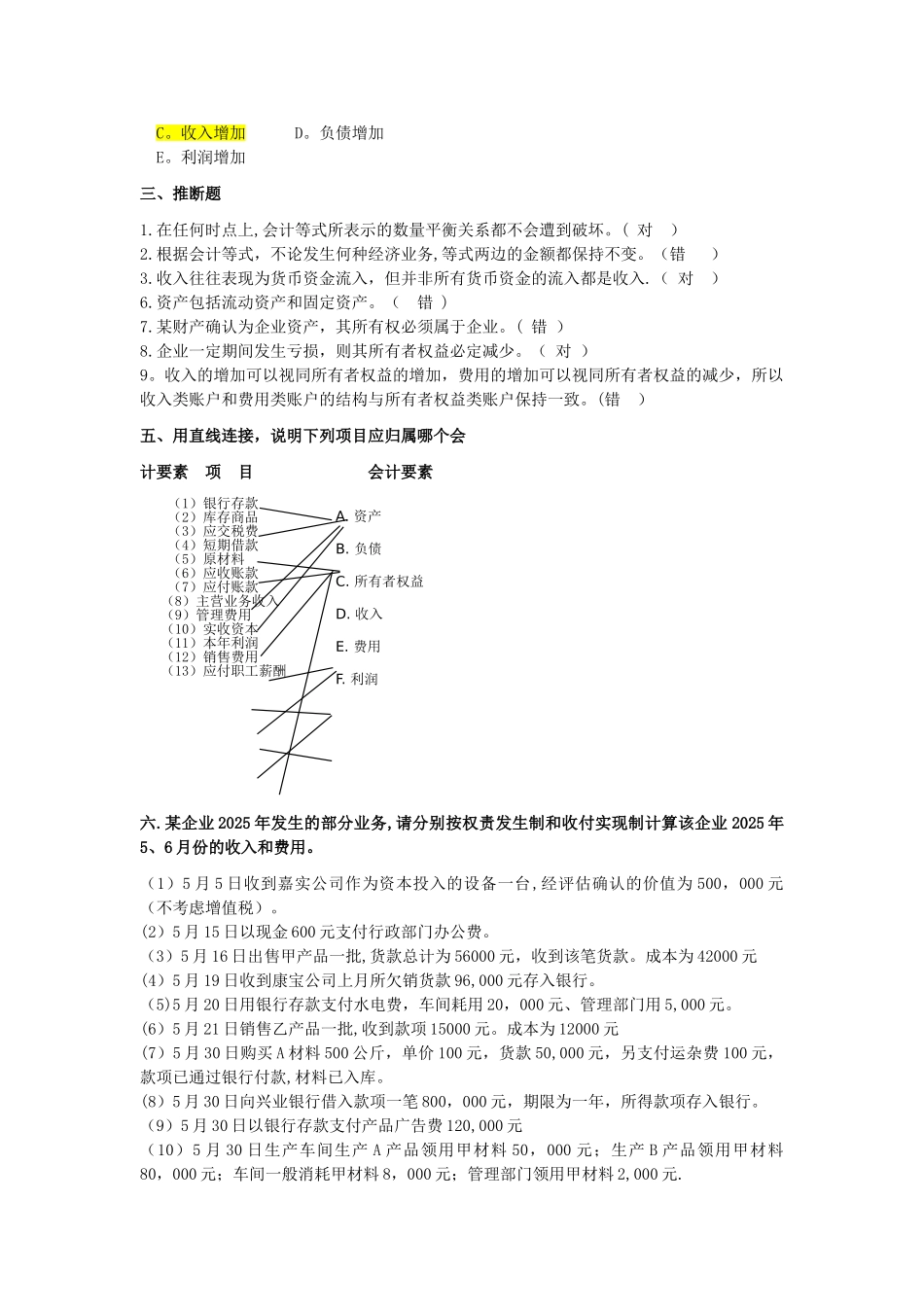会计学选修练习_第2页