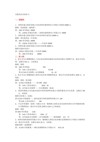 会计常用摘要及分录