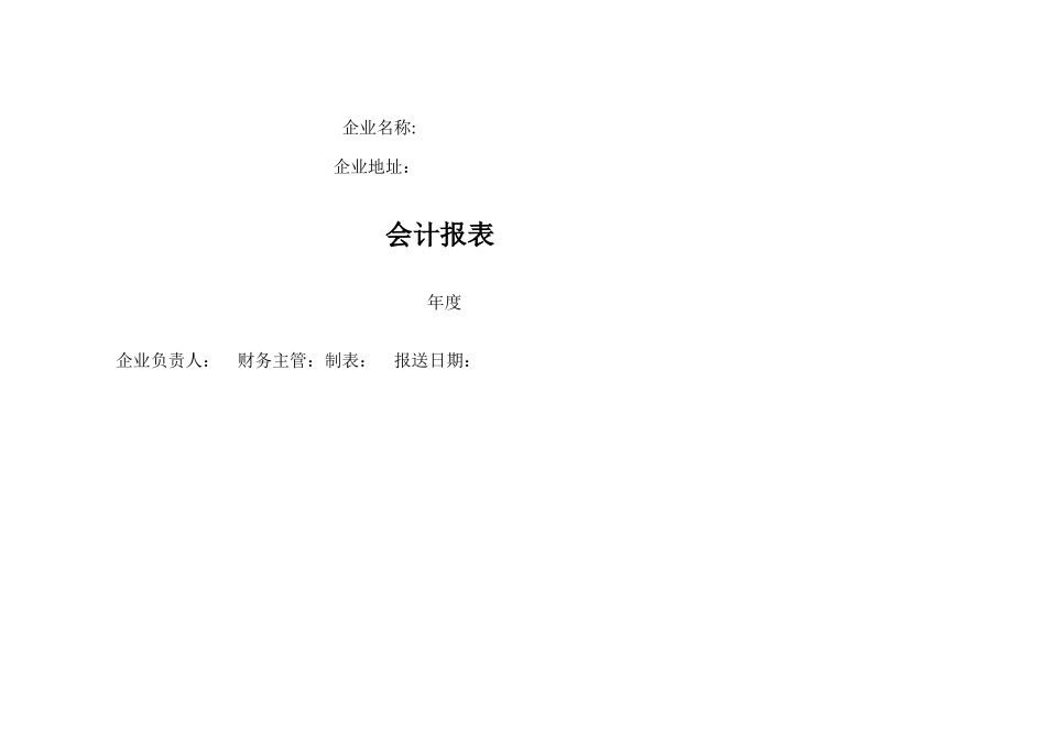 会计报表封面模板_第1页