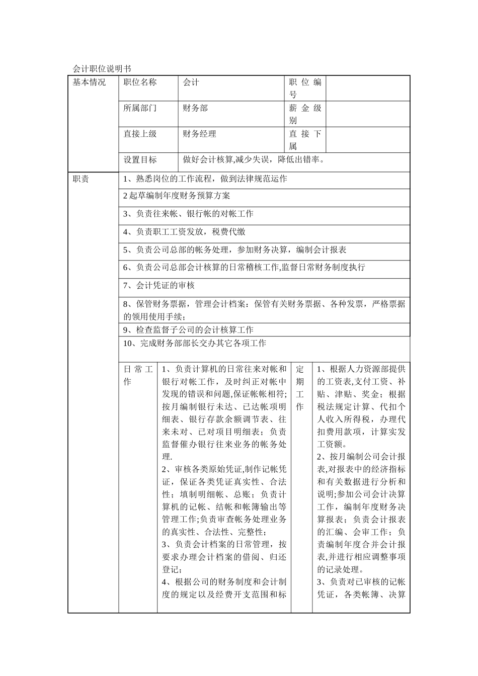 会计职位说明书_第1页