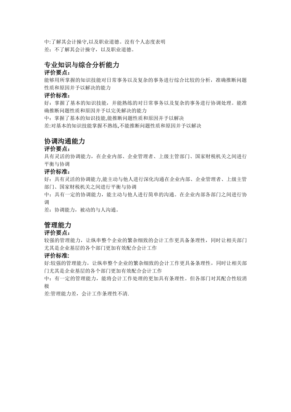 会计面试评分表_第2页