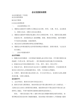 会议室服务流程