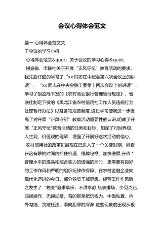 会议心得体会范文