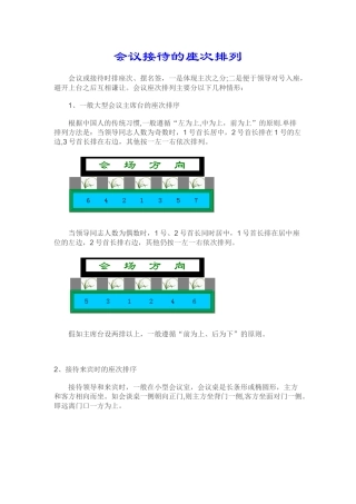 会议接待的座次排列