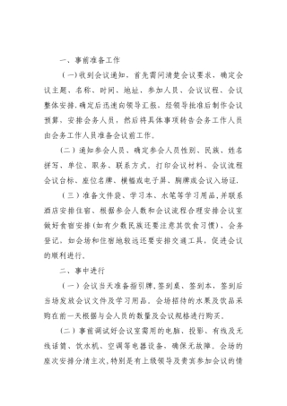 会议流程细节安排
